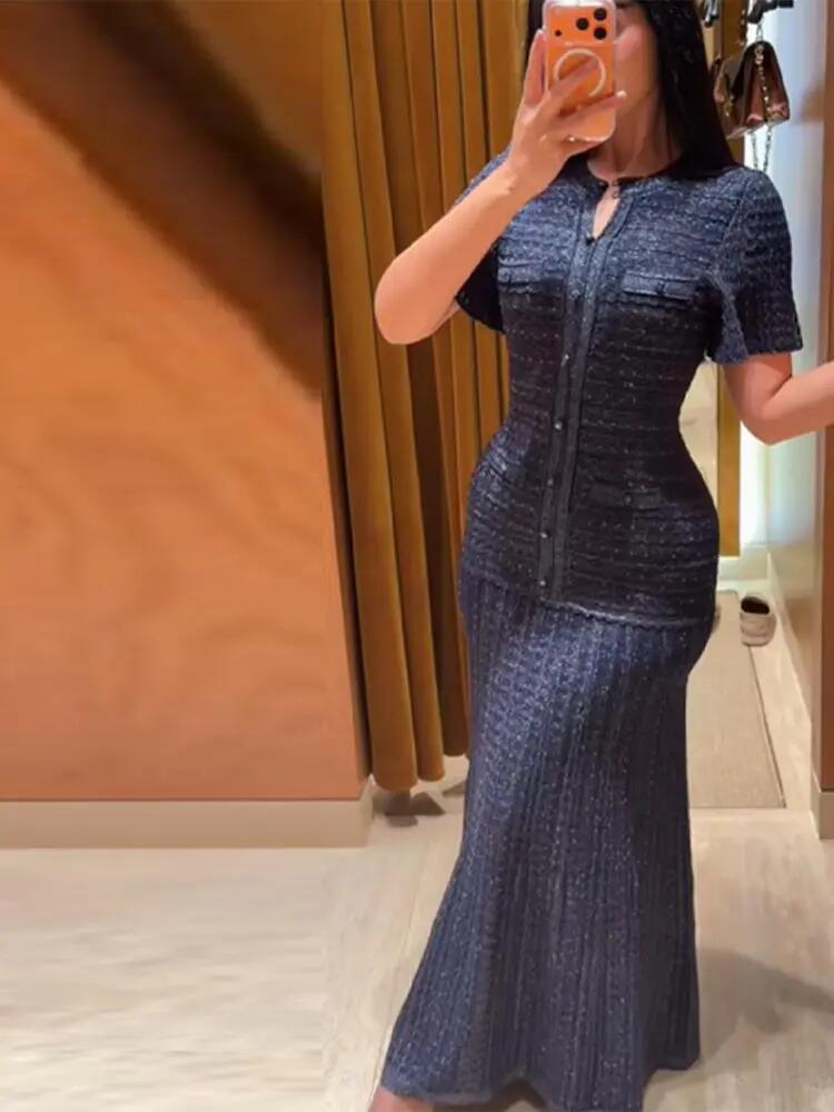Linen Dress Wrap - Knitted Slim Maxi Dress Women Short