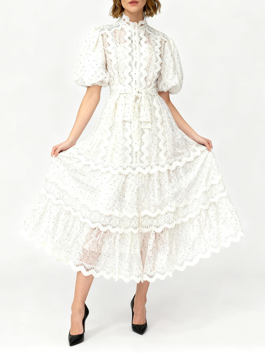 TWOTWINSTYLE Dot Print Sheer D - Linen Dress Wrap recensie en prijs