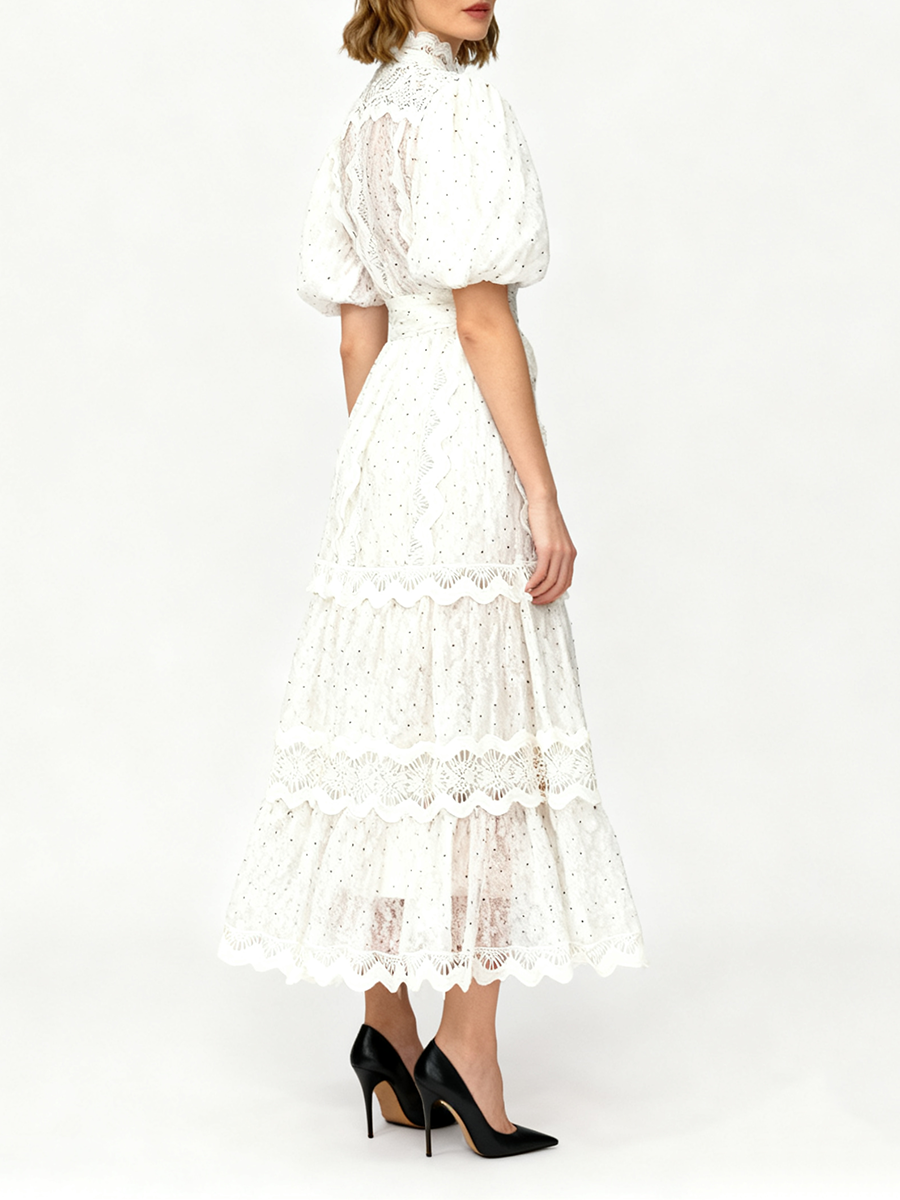 TWOTWINSTYLE Dot Print Sheer D - Linen Dress Wrap recensie en prijs