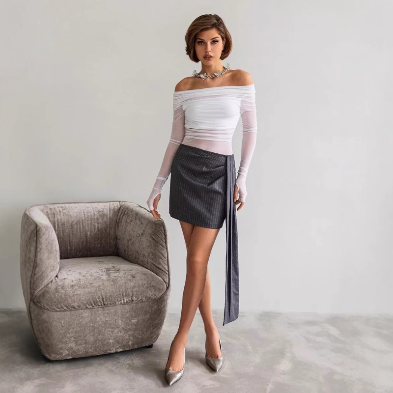 Women  Mesh Off Shoulder Top S - Blouse Off Shoulder recensie en prijs