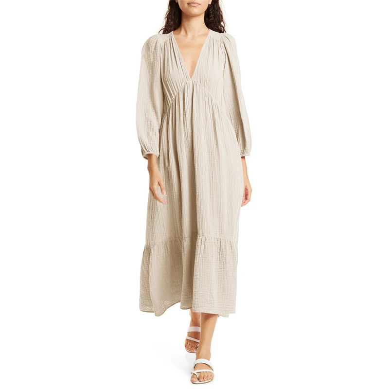 Muslin 100% Cotton Long Sleeve - Linen Dress Wrap recensie en prijs