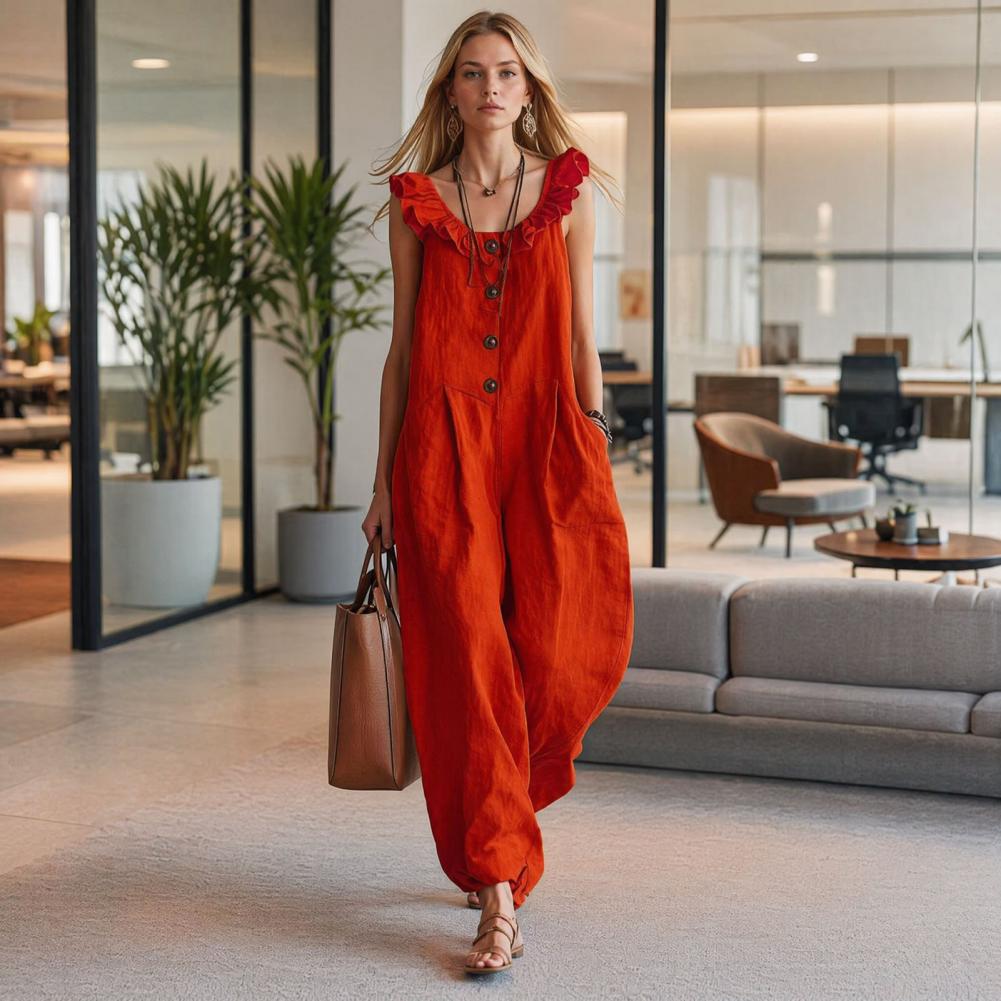Women Jumpsuit Breathable Rela - Jumpsuit Linen Relaxed recensie en prijs