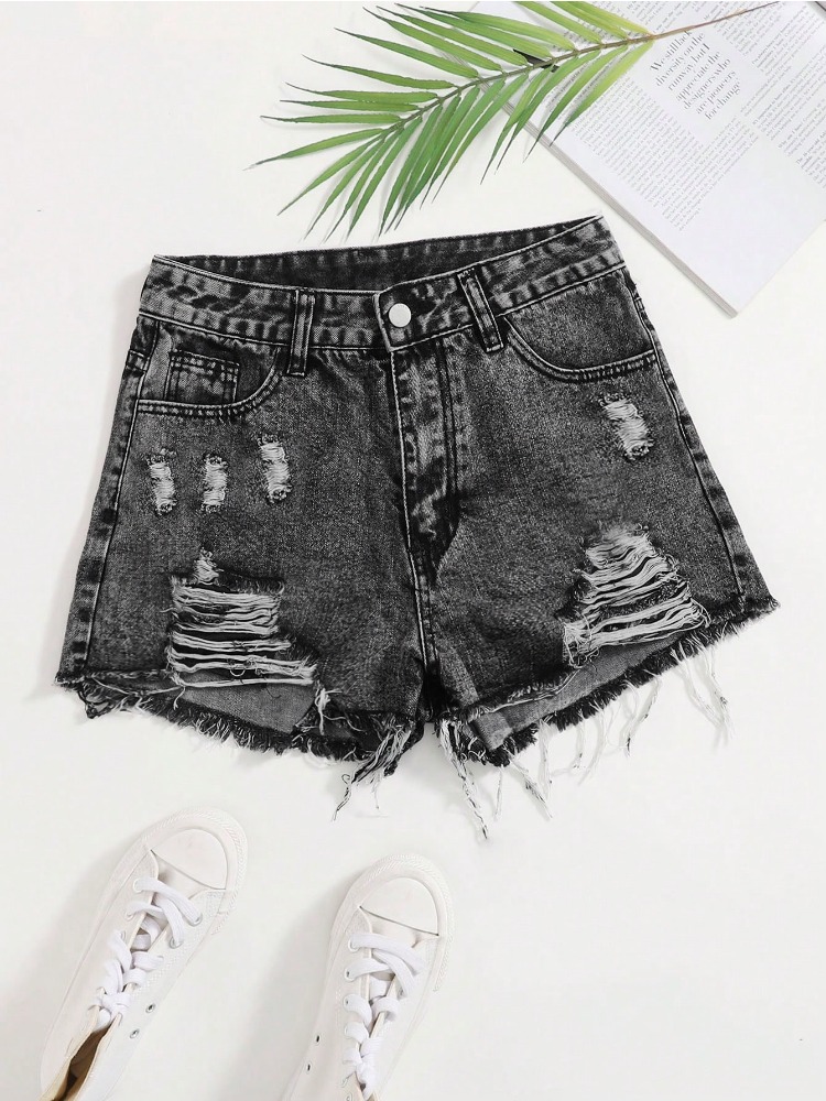 2026 New Vintage Washed Denim  - Shorts Denim Frayed recensie en prijs