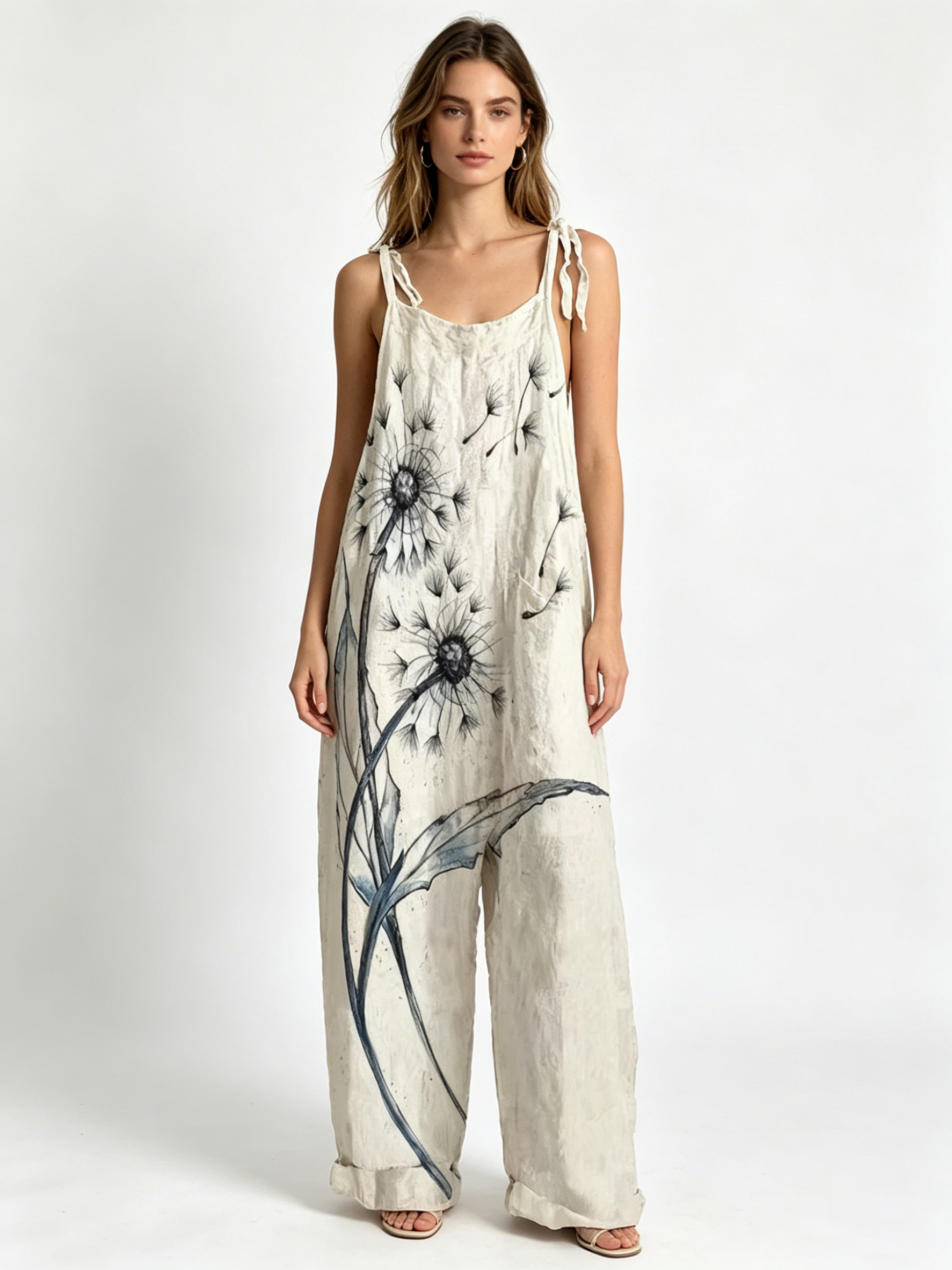 Oversized Baggy Watercolor Flo - Jumpsuit Linen Relaxed recensie en prijs