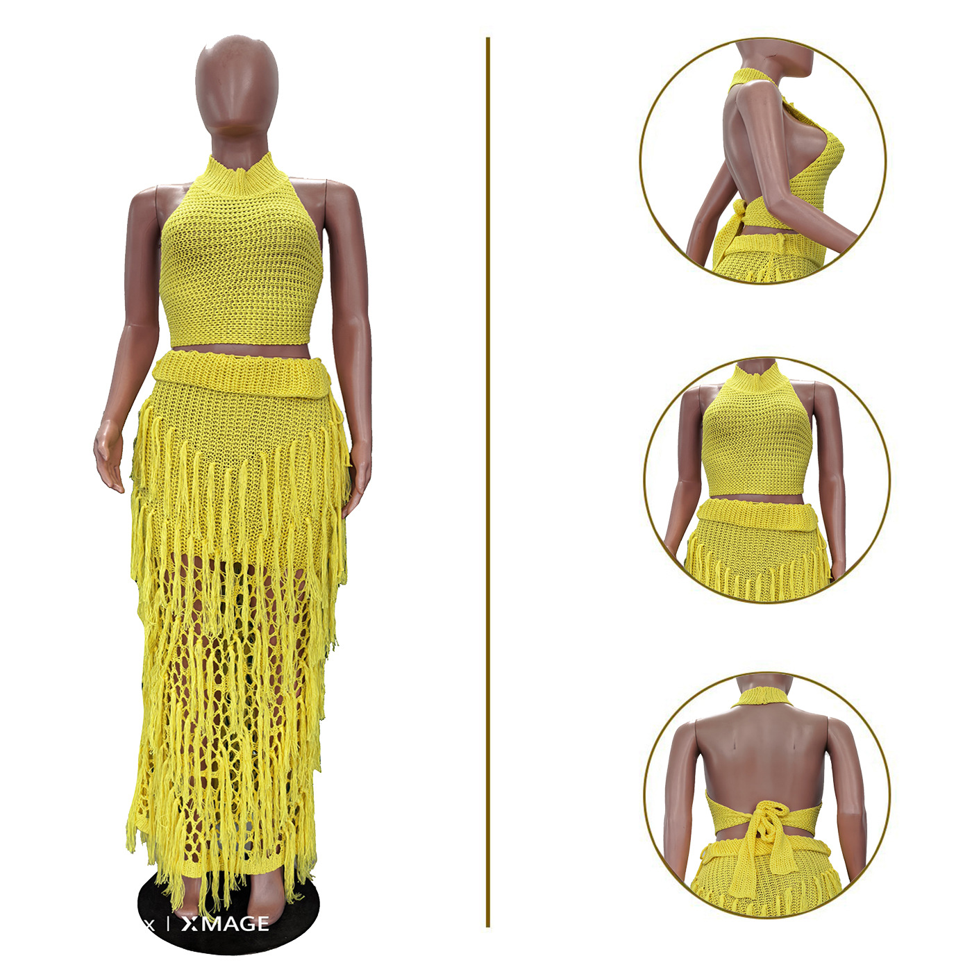 Crochet Knit Maxi Dress 2 Piec - Maxi Dress Halter recensie en prijs