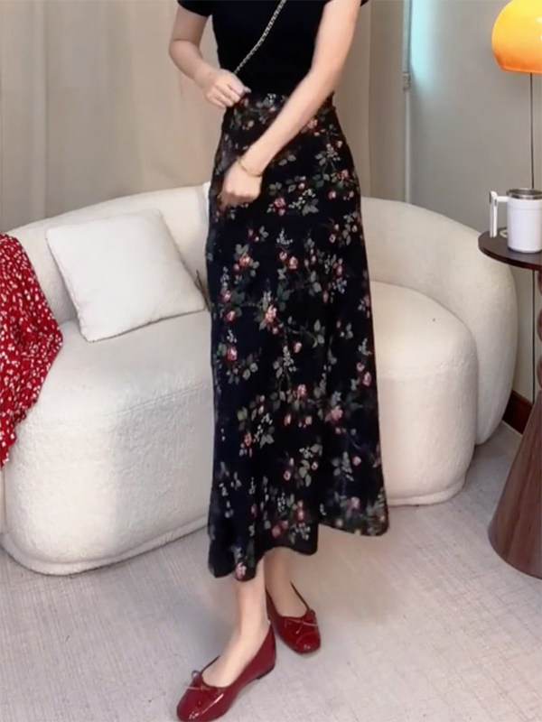 Summer New High Waist Floral P - Midi Skirt Floral recensie en prijs