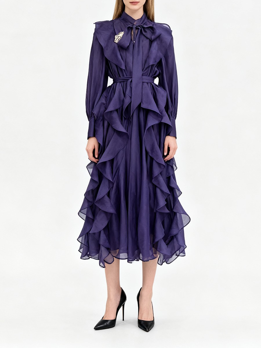 TWOTWINSTYLE Solid Spliced Ruf - Linen Dress Wrap recensie en prijs