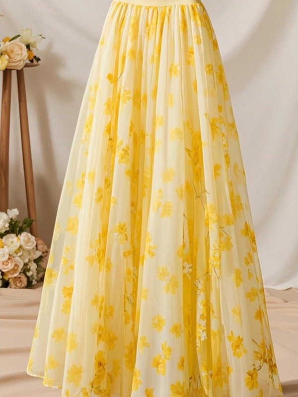 Summer 2026 High Waist Yellow  - Midi Skirt Floral recensie en prijs