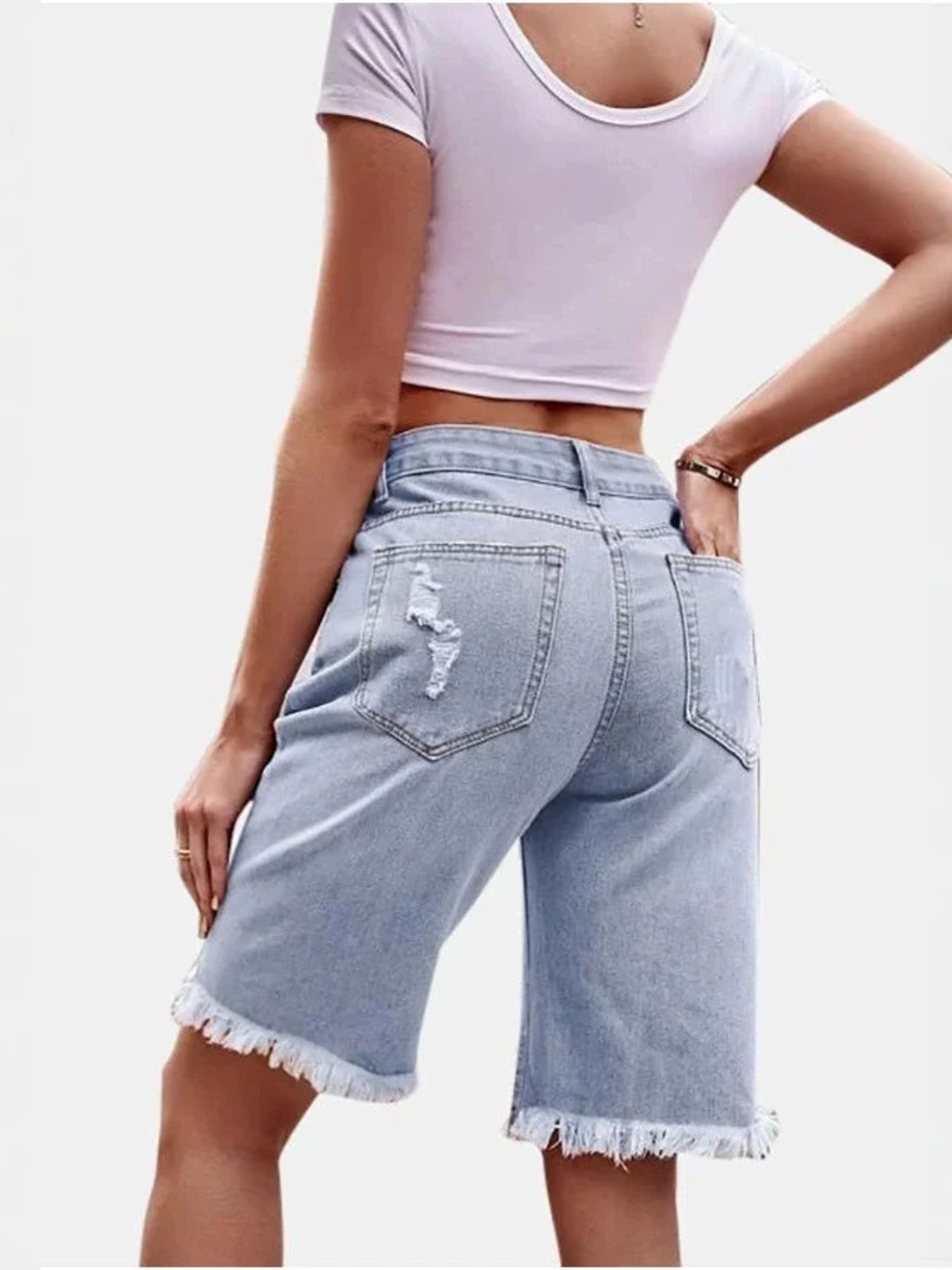 Women's High Waist Ripped Cott - Shorts Denim Frayed recensie en prijs