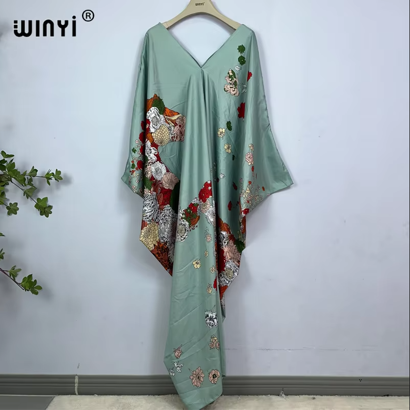 WINYI print summer maxi dress  - Cover Up Kaftan recensie en prijs