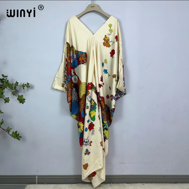 WINYI print summer maxi dress  - Cover Up Kaftan recensie en prijs