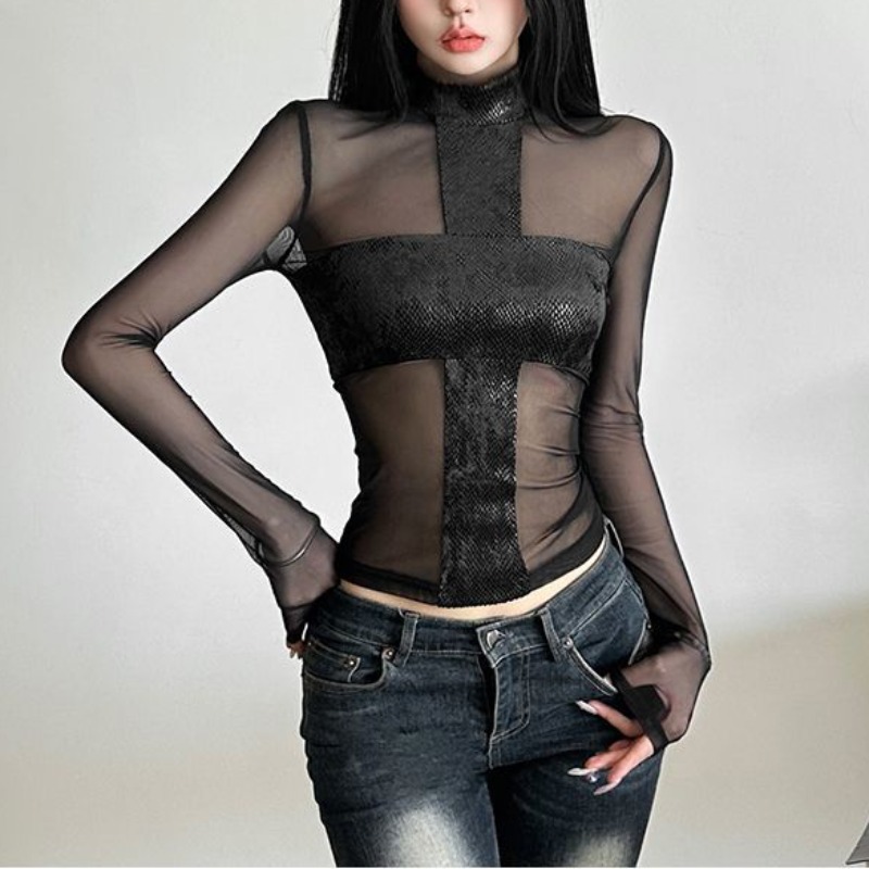American Style Mesh Long Sleev - Blouse Off Shoulder recensie en prijs