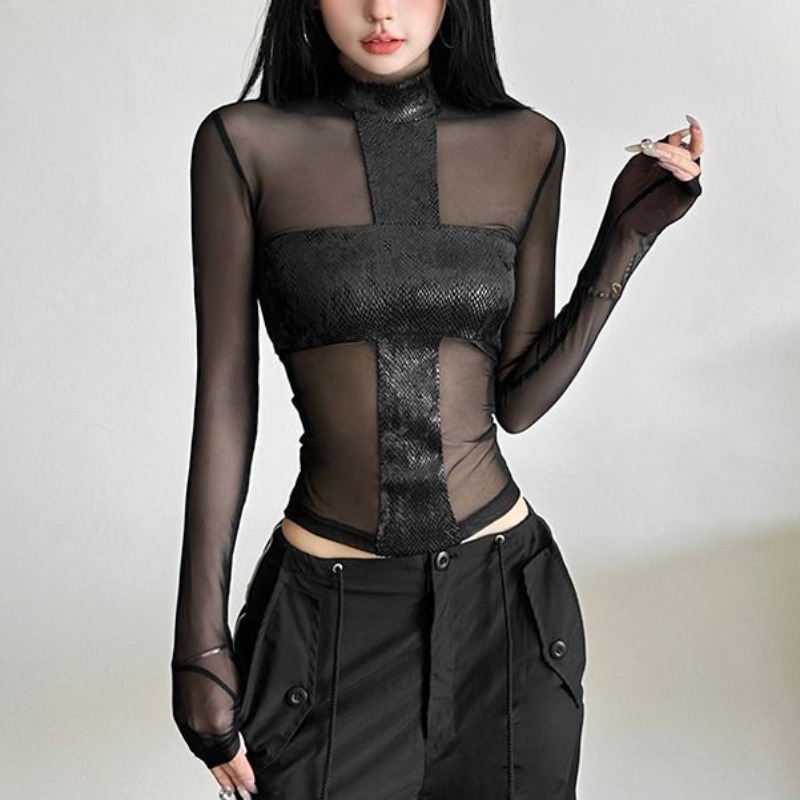 American Style Mesh Long Sleev - Blouse Off Shoulder recensie en prijs