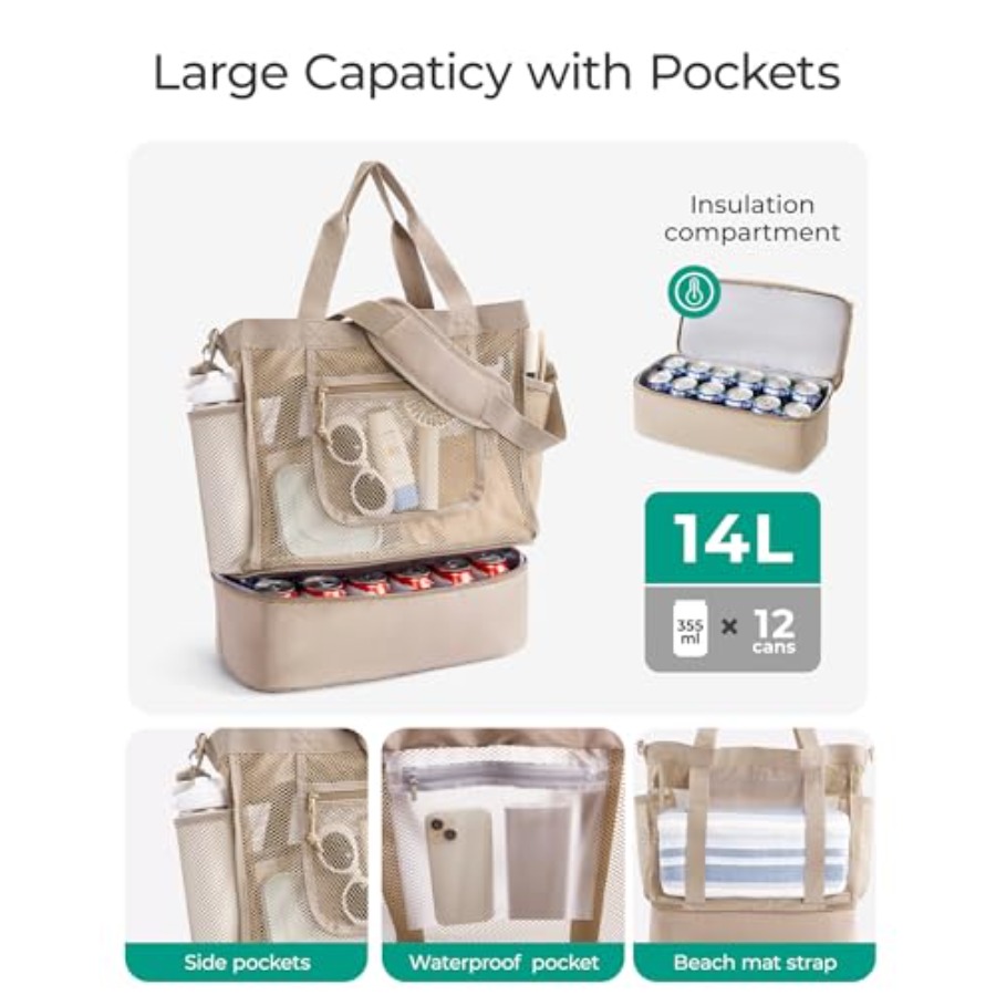 BAGSMART Beach Bag for Women M - Tote Bag Beach recensie en prijs