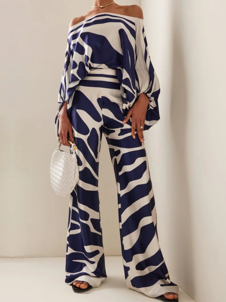 Women's Printed Satin 2-piece  - Blouse Off Shoulder recensie en prijs