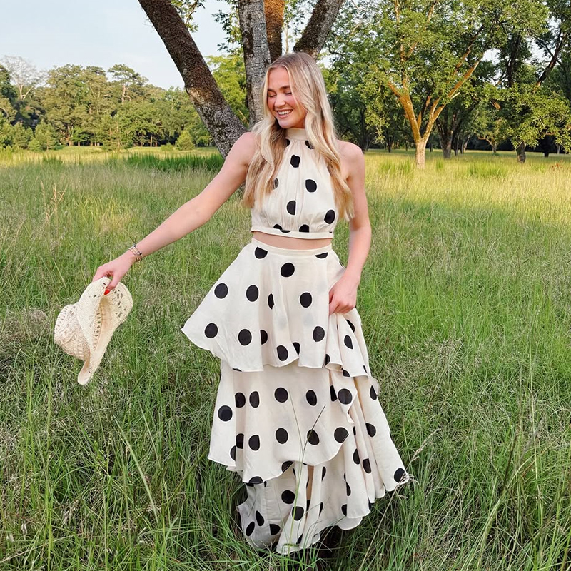 Vintage Polka Dot Matching Set - Crop Top Crochet recensie en prijs