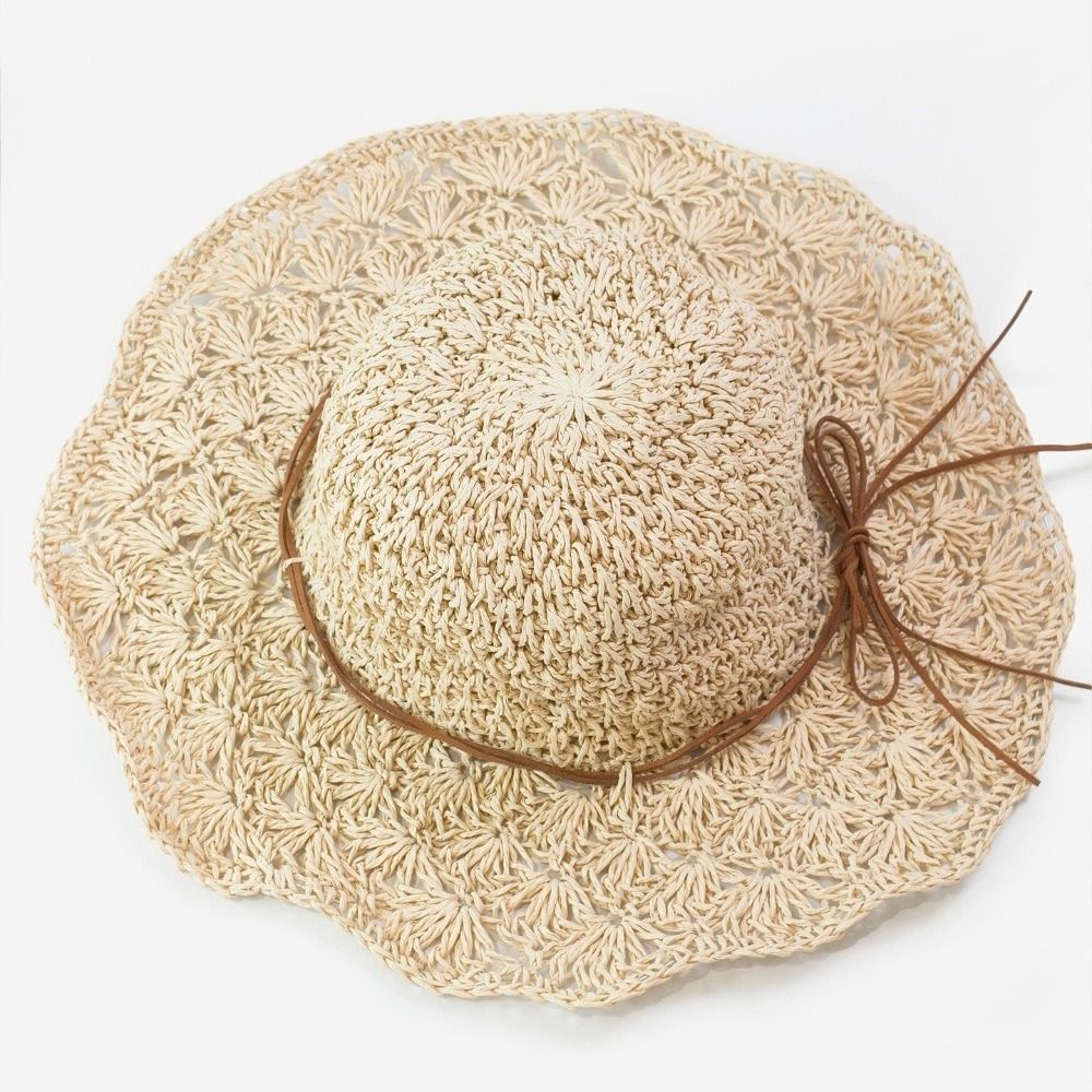 Handwoven Crochet Straw Hat Fo - Hat Floppy Wide recensie en prijs