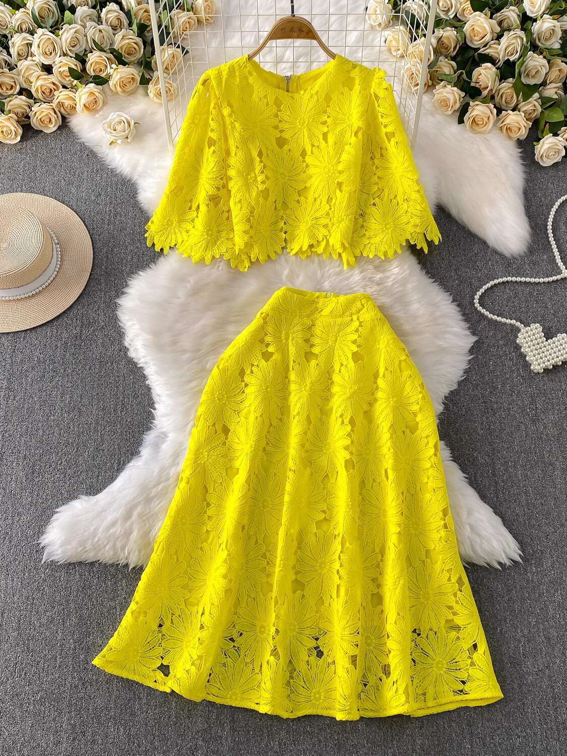 Elegant 2 Piece Set Women Summ - Crop Top Crochet recensie en prijs