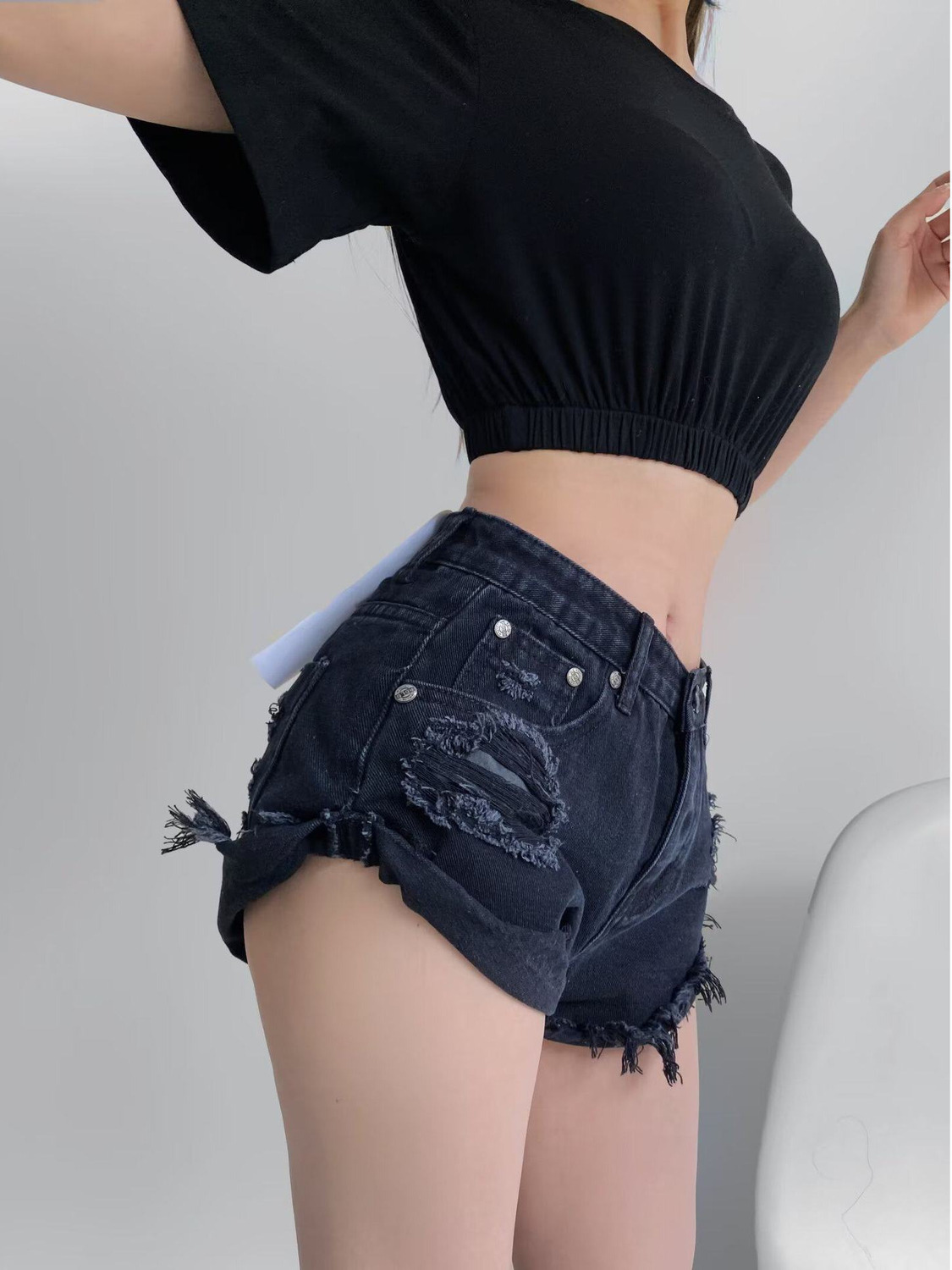 Women's Low Waist Distressed D - Shorts Denim Frayed recensie en prijs