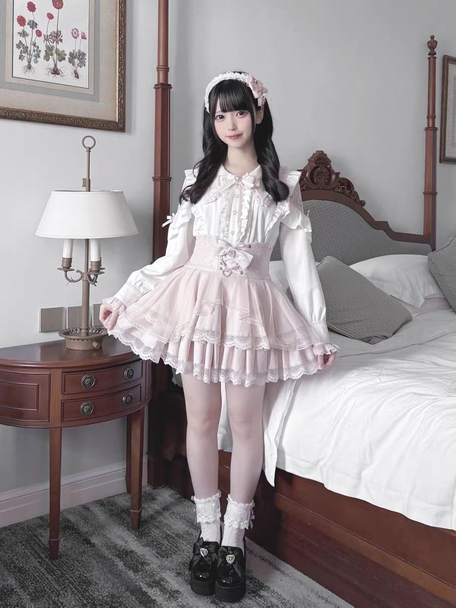 Harajuku Kawaii Skirt Sets Wom - Blouse Off Shoulder recensie en prijs