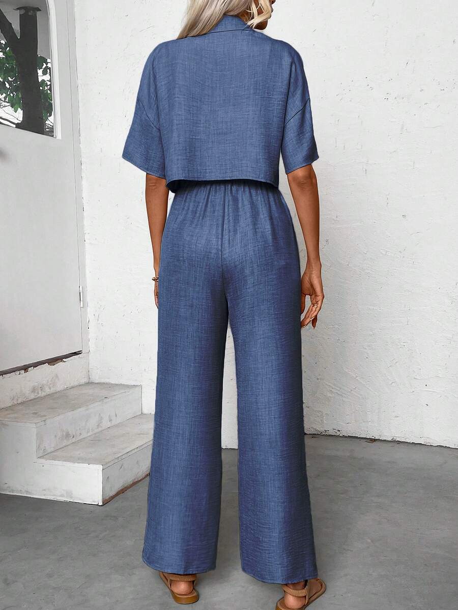 Womens Linen Short Sleeve Shir - Linen Pant Wide recensie en prijs