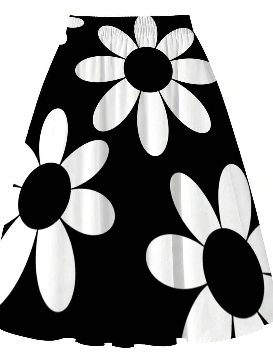Oversized Womens Daisy Print M - Midi Skirt Floral recensie en prijs