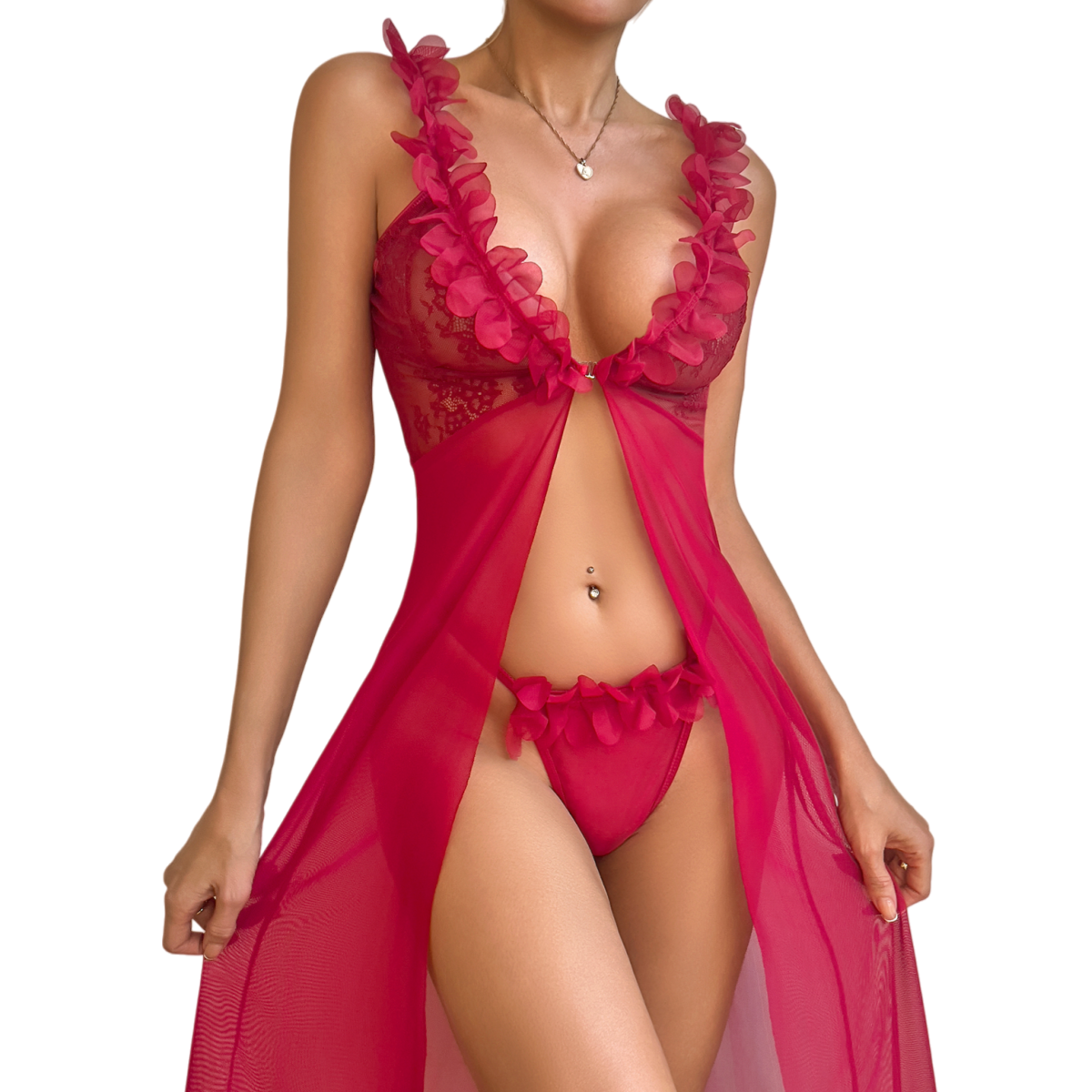 Women's Sexy Red Lace Robe & T - Kimono Sheer Floral recensie en prijs