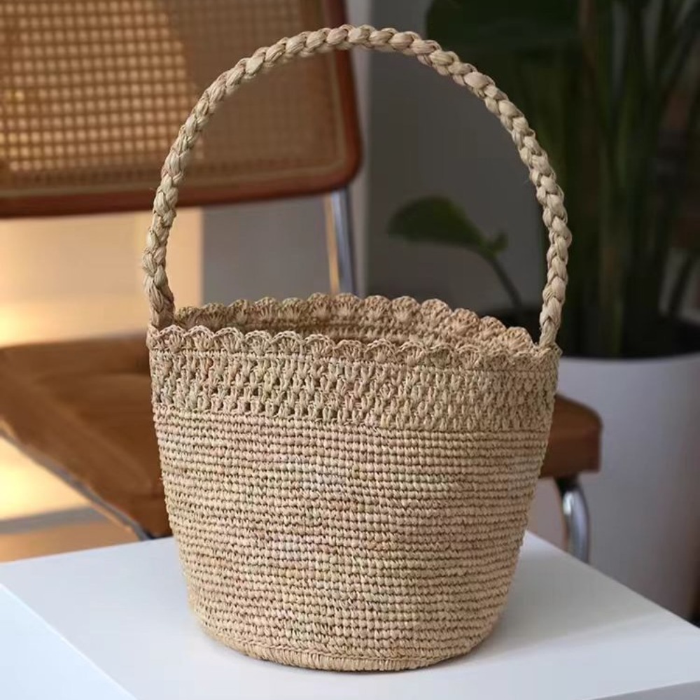 Handmade Crochet Straw Bucket  - Crochet Bag Raffia recensie en prijs