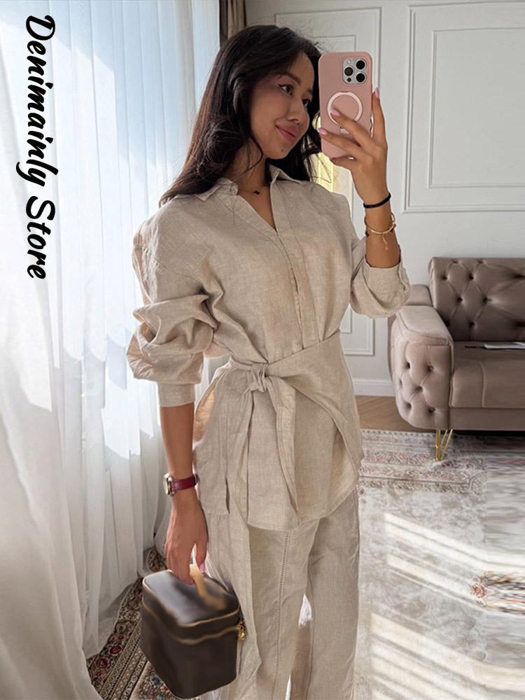 Casual Women's Linen Pants Set - Linen Pant Wide recensie en prijs