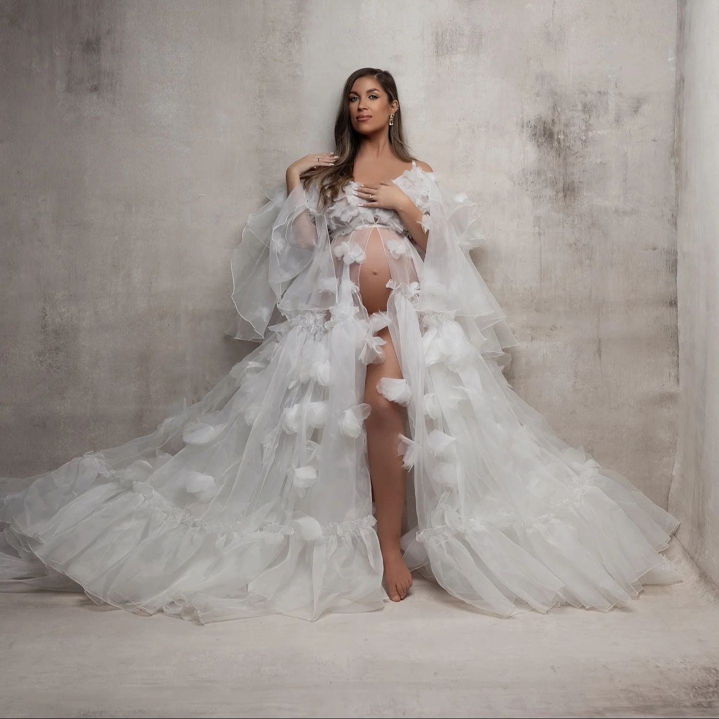 White Floral Tulle Bridal Wrap - Kimono Sheer Floral recensie en prijs