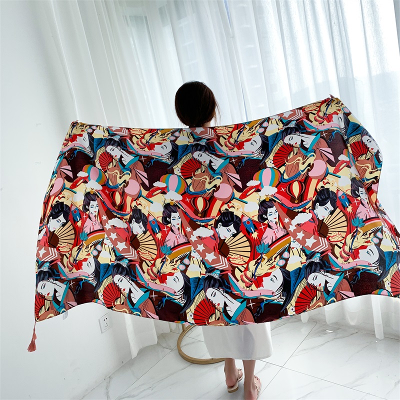 90x185cm Cotton Linen Print Su - Linen Dress Wrap recensie en prijs