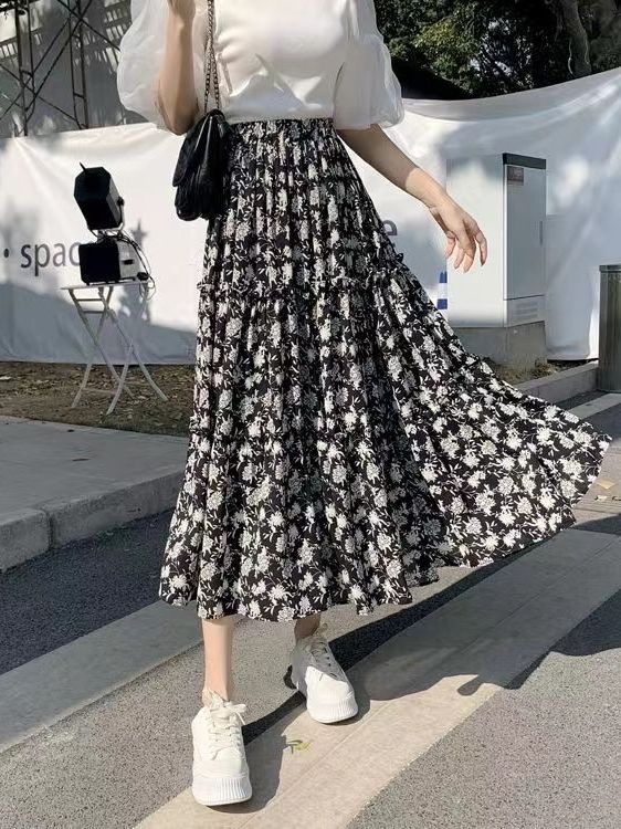 Floral Print A-Line Midi Skirt - Midi Skirt Floral recensie en prijs