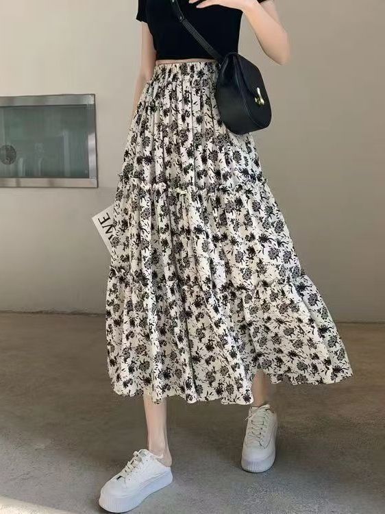Floral Print A-Line Midi Skirt - Midi Skirt Floral recensie en prijs