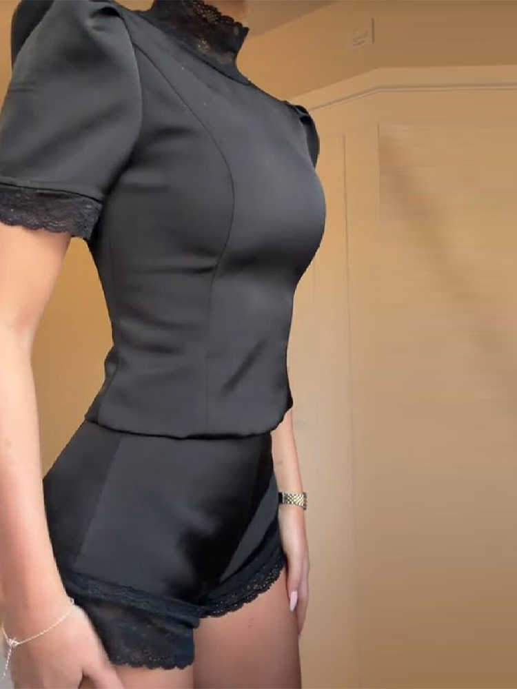 New Satin Lace Edge Top Short  - Blouse Off Shoulder recensie en prijs